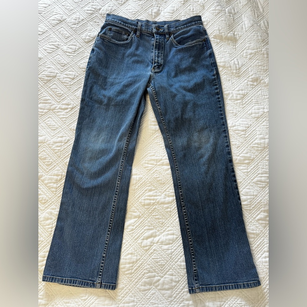 L.L. Bean Medium Wash Cotton Straight Leg Jeans Size 10P